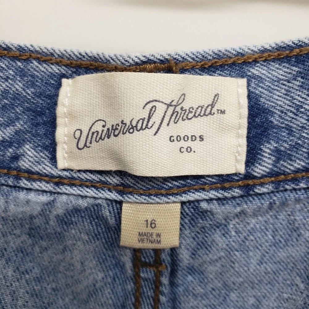 Universal Thread Super Wide Leg Jeans Women 16 Light Acid Wash High Rise Baggy
